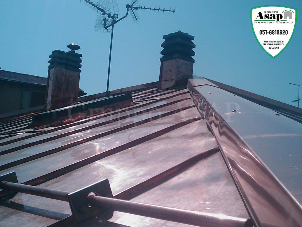 Copertura in rame doppia aggraffatura